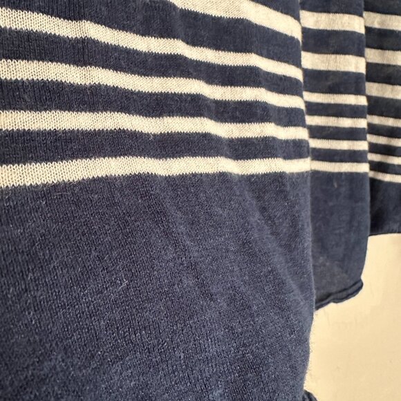 Splendid Linen Blend Lightweight Sweater Women's Size XS Navy Blue White Stripe - Picture 6 of 7